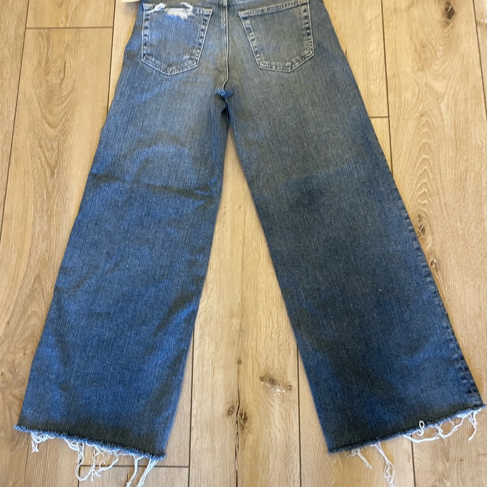 ADRIANO GOLDSCHMIED AG-ED DENIM SIZE 25 SAIGE WIDE LEG CROP HIGH RISE FIT